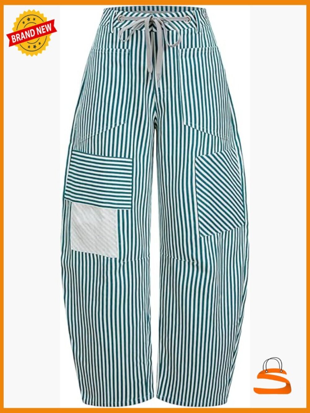 High Waist Drawstring Wide Leg Baggy Barrel Jeans with Pockets